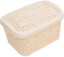 Прямоугольная корзина Branq с крышкой Fiori 3,3л слоновая кость BQ4012СЛК