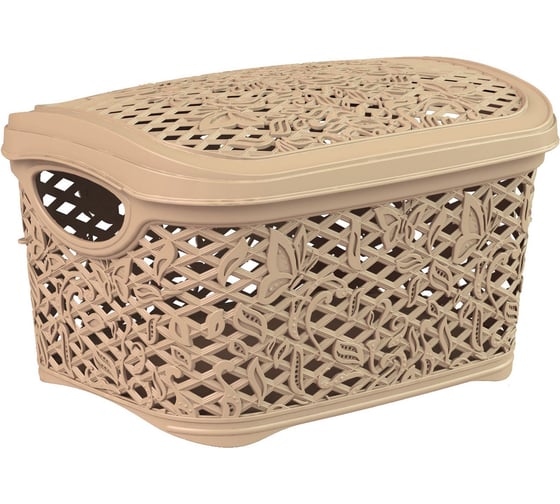 Прямоугольная корзина Branq с крышкой Fiori 3,3л кофейный BQ4012КФ