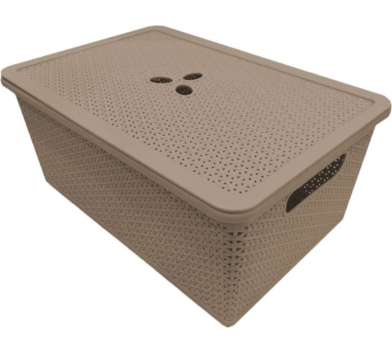 Универсальная корзина Branq Nature 15л с крышкой кофейный BQ4022КФ 1