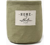 Текстильная корзинка Этель Номе цвет зеленый 14x13 см, 50% хлопок, 50% полиэстер 10068922