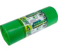 Пакеты для мусора MIRPACK "PREMIUM +" 360 литров, 10 штук, ПВД, 65 мкм, размер 110х140 см, зеленые 3601015301
