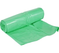 Пакеты для мусора MIRPACK PURE ECOLOGY биоразлагаемые 60 литров, в рулоне 20 штук, ПНД, 12 мкм, размер 60x70 см, зеленые, B2B bio602078