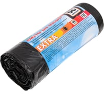 Пакеты для мусора MIRPACK "EXTRA" 60 литров, в рулоне 30 штук, ПНД, 12 мкм, размер 60x70 см, черные 60573001