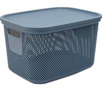 Корзинка HOBBY LIFE NICKEL синяя 18 л 28.5x38x22.2 см, с крышкой HL041289CB