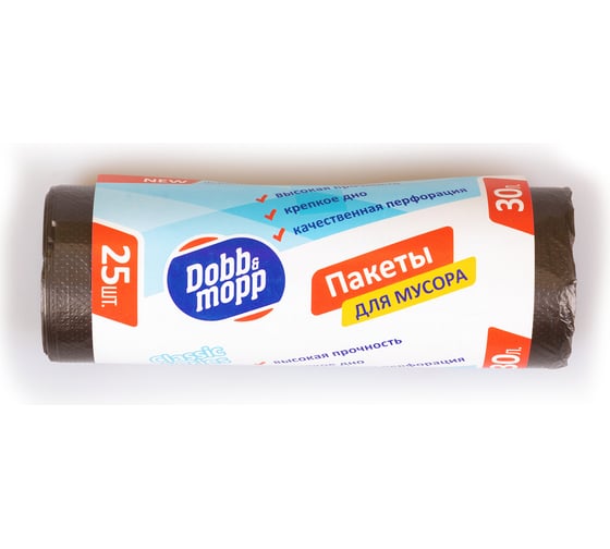 Пакеты мусорные (25 шт; 30 л) черные DOBB&MOPP 3.2.01.020
