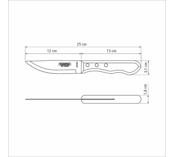 Нож для стейка Tramontina Polywood Jumbo 12.5 см 21116/095-TR