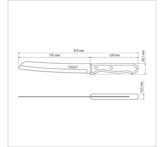 Нож для хлеба Tramontina Dynamic, 20 см 22317/008-TR