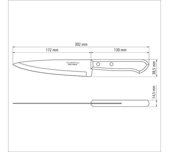 Нож поварской Tramontina Universal, 17.5 см 22902/107-TR