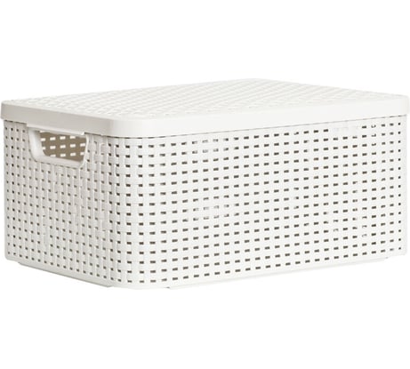 Корзина CURVER RATTAN STYLE BOX M + крышка кремовая 03618-885