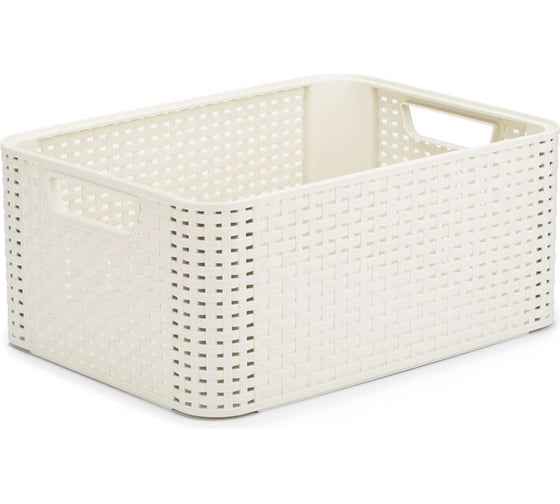 Корзина CURVER RATTAN STYLE BOX M + крышка кремовая 03618-885