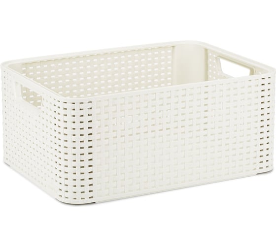 Корзина CURVER RATTAN STYLE BOX M + крышка кремовая 03618-885