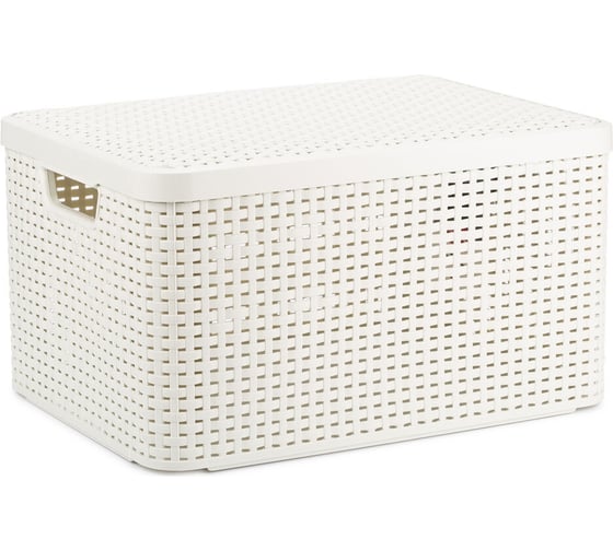 Корзина CURVER RATTAN STYLE BOX L 30л+крышка кремовая 03619-885