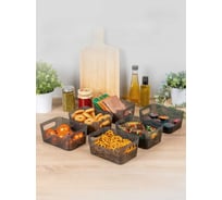 Набор корзинок универсальных Phibo SCANDI 170x120x75 мм, 1,2 л, 6 шт., черный 43523751322