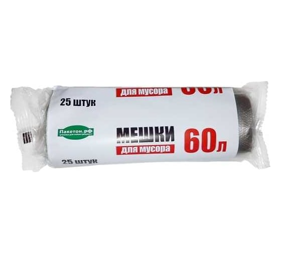 Мешки для мусора ООО Полиак флоупак 60л 25шт/50/П-к 4640001612633 1