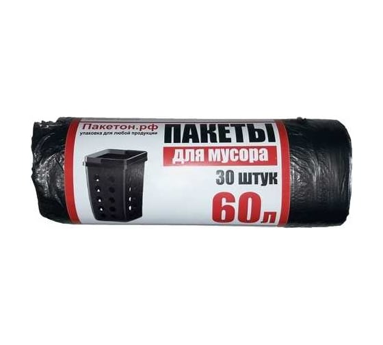 Мешки для мусора ООО Полиак 60л/30шт/50/12мк/П-к 4640001610646 1