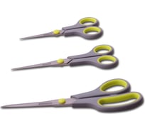 Набор универсальных ножниц Kamille 3 предмета из нержавеющей стали с пластиковыми ручками 14см; 17см; 21.5см 5187