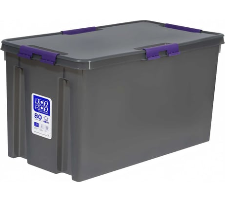 Ящик п/п Rox Box 720x390x380 80л. мороз. с крышкой на клипсах цв. прозрачно-серый 33119
