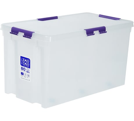 Ящик п/п Rox Box 720x390x380 80л. мороз. с крышкой на клипсах цв. прозрачный 33121