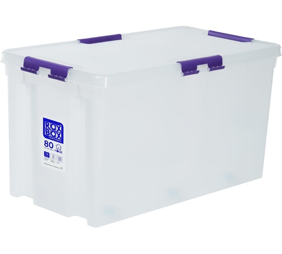 Ящик п/п Rox Box 720x390x380 80л. мороз. с крышкой на клипсах цв. прозрачный 33121