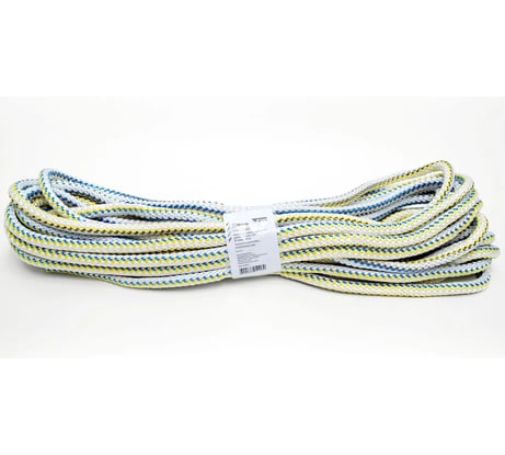 Вязаный полипропиленовый шнур с сердечником Политех цветной, диаметр 10 мм, 20 м, 29 ктекс, 250 кгс 8001101