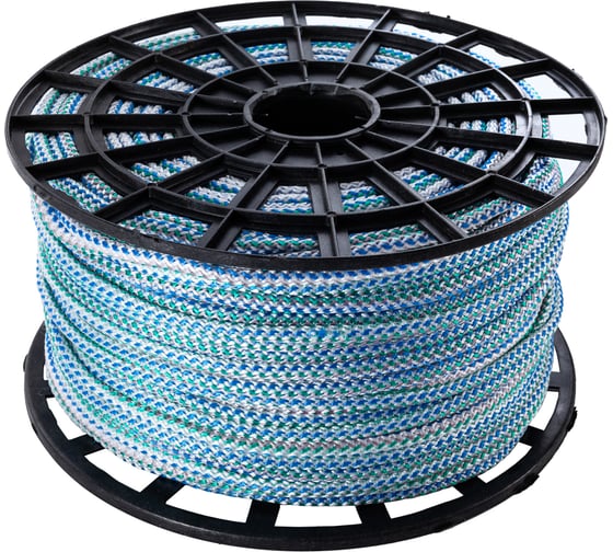 Вязаный полипропиленовый шнур с сердечником Политех цветной, диаметр 8 мм, 200 м, 23 ктекс, 140 кгс 8001080