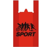 Пакет-майка ООО Полиак Спорт 30х55 см, 25 мкм, красный, 50 шт. /1000/П-к 4640001616181