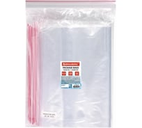 Пакеты с замком/зиплок-гриппер BRAUBERG, 100 шт, 400х500 мм, ПВД, толщина 40 микрон 606219