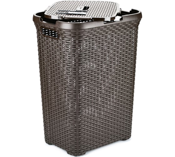 Корзина для белья CURVER RATTAN STYLE 60л, темно-коричневая 00707-210-01