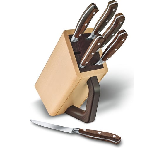 Кухонный набор Victorinox 6 предметов, в подставке из бука, коричневый 7.7240.6