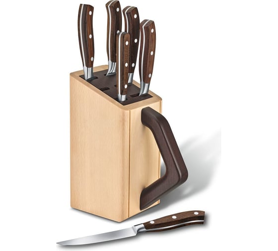 Кухонный набор Victorinox 6 предметов, в подставке из бука, коричневый 7.7240.6