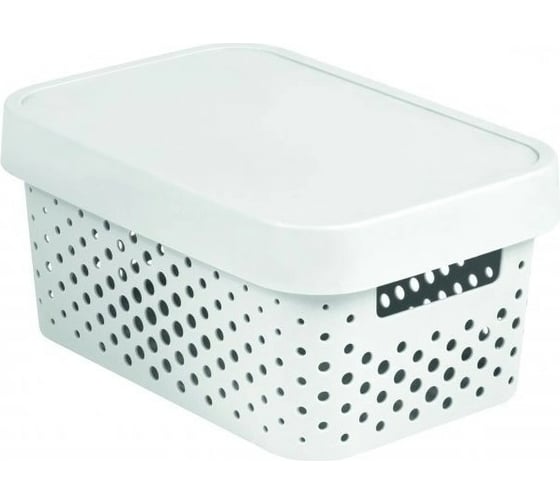 Коробка CURVER INFINITY перфорированная, с крышкой, 4.5 л, белая 04760-N23-00