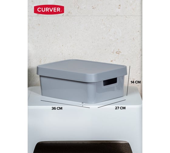 Коробка CURVER INFINITY с крышкой, 11 л, серая 04752-099-00