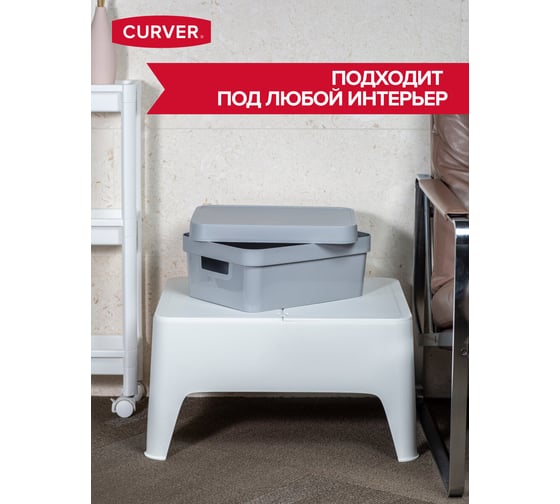 Коробка CURVER INFINITY с крышкой, 11 л, серая 04752-099-00
