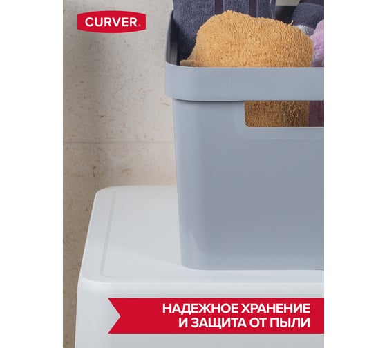 Коробка CURVER INFINITY с крышкой, 17 л, серая 04743-099-01