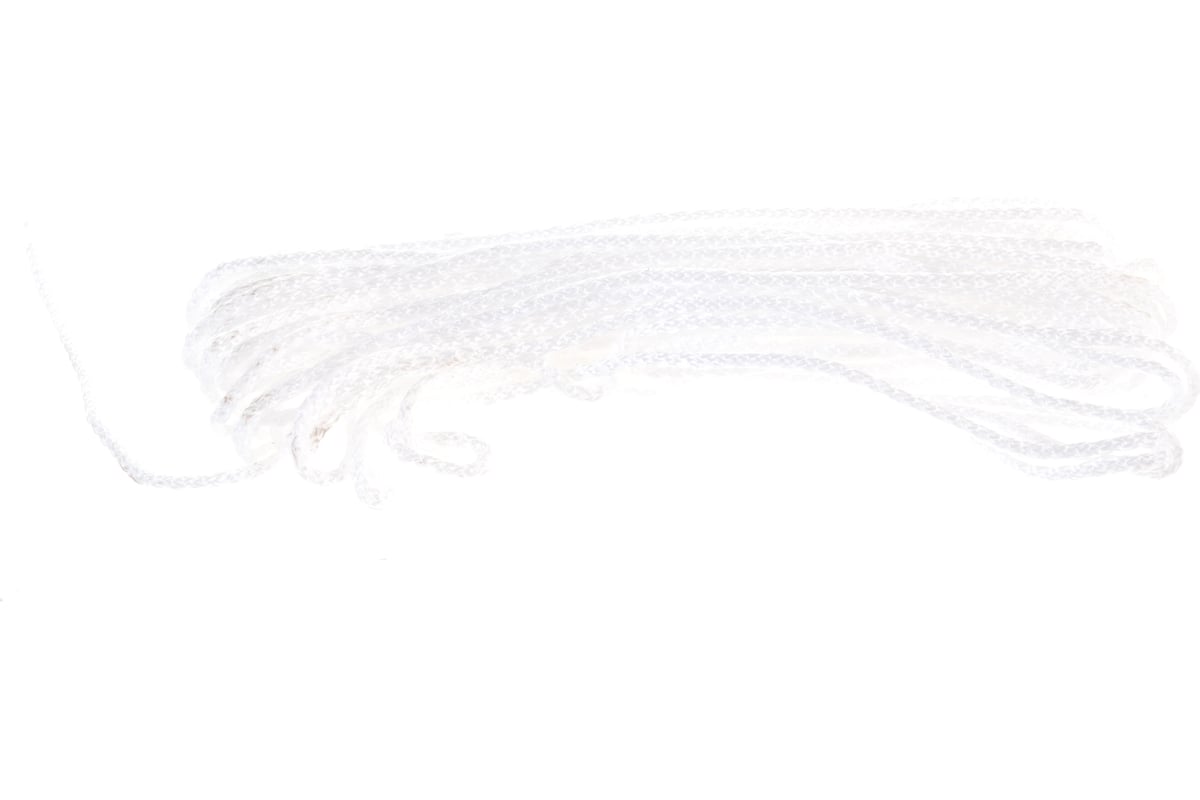 Вязаный полипропиленовый шнур КОШКИН ДОМ с сердечником, белый, 4 мм .