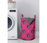 Корзина для белья в ванную JOYARTY "Кот и молния на розовом фоне" 45 л, gaba_413277_m