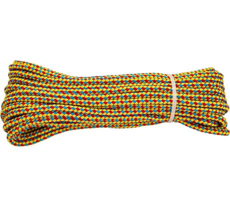 Шнур Стройбат капрон 24 х прядный 6 мм цветной 15 м 272360