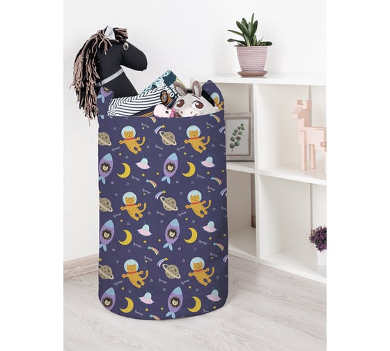 Корзина для хранения игрушек JoyArty "Забавные космонавты" 75л, toba_385246_L