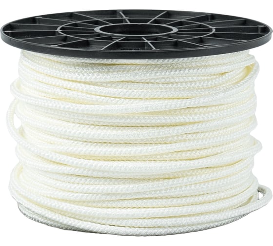 Фал капроновый плетеный Политех 16-ти прядный с сердечником Ф8, 100 м, 1000 кгс 8001753