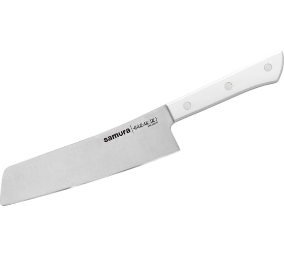 Нож кухонный Samura "HARAKIRI" соврем. накири 174 мм, корроз.-стойкая сталь, ABS пластик SHR-0042W/K
