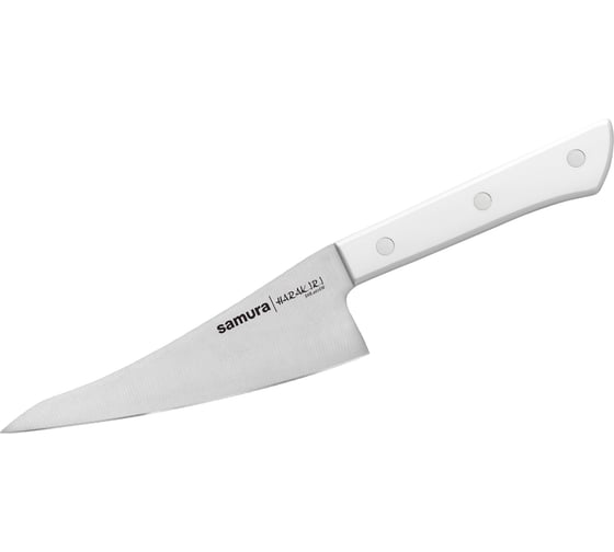 Нож кухонный Samura "HARAKIRI" совр. универсальный 146мм, кор.-стойк. сталь, ABS пластик SHR-0028W/K