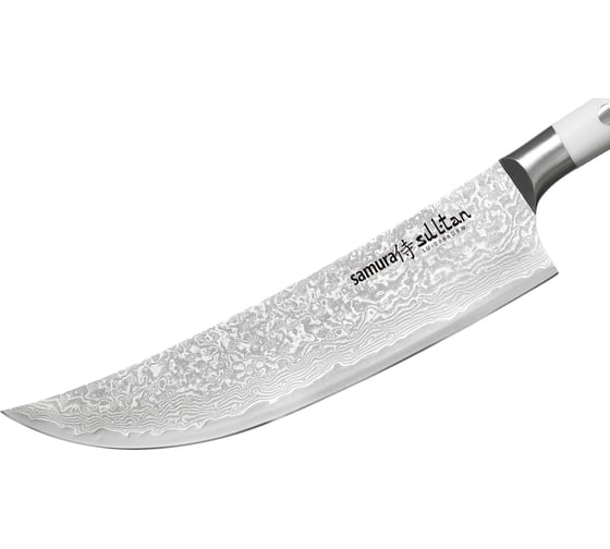 Нож кухонный Samura "SULTAN" Пичак 159 мм, G-10 бел., дамаск 67 слоев SU-0086DBW/K