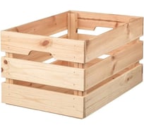 Ящик для хранения вещей ДИПРИЗ Dipriz 46x31x25 из массива сосны с ручками большой, органайзер, контейнер, коробка для хранения вещей и игрушек для стеллажа Д.7536