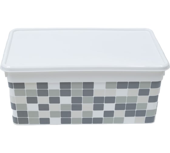 Ящик для хранения FunBox Deco 10л Плитка 47026