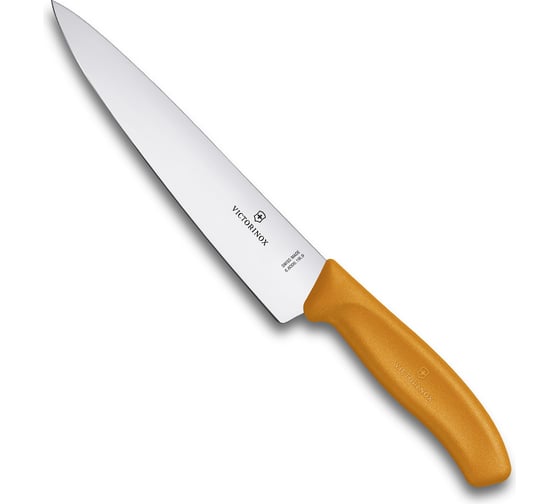 Разделочный нож Victorinox лезвие 19 см, оранжевый, в картонном блистере, 6.8006.19L9B