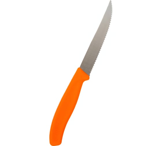 Нож для стейков и пиццы Victorinox Gourmet 12 см, волнистое, оранжевый, 6.7936.12L9 1