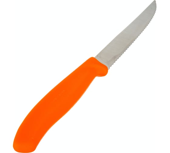 Нож для стейков и пиццы Victorinox Gourmet 12 см, волнистое, оранжевый, 6.7936.12L9