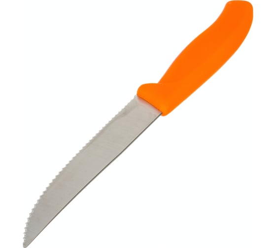 Нож для стейков и пиццы Victorinox Gourmet 12 см, волнистое, оранжевый, 6.7936.12L9