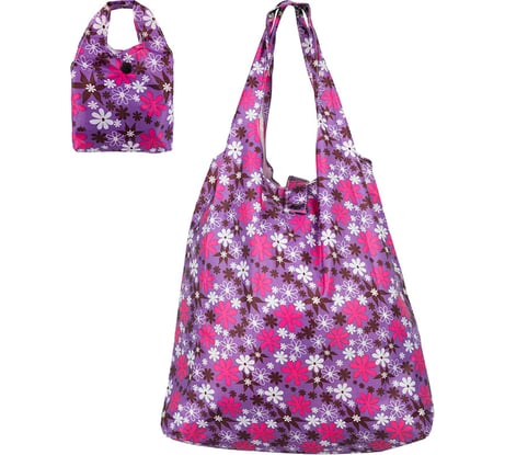 Складная сумка Рыжий кот, с чехлом, 38х58 см, полиэстер, фиолетовый, 008577