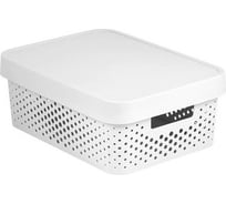 Коробка CURVER INFINITY перфорированная, с крышкой, 11 л, белый 04753-N23-00